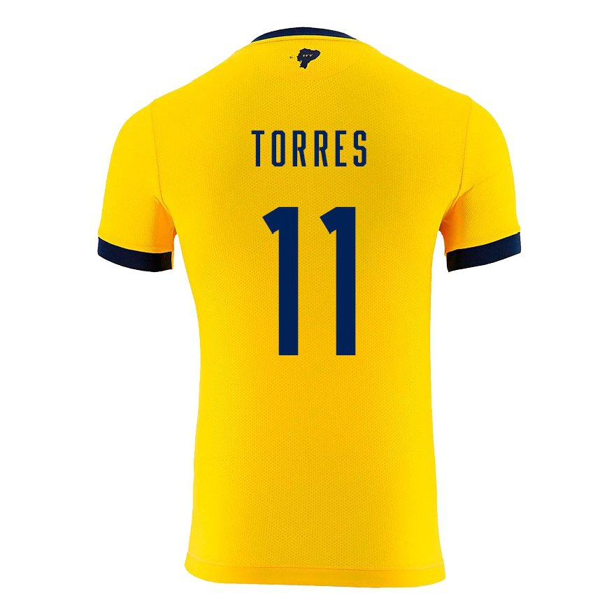キッズエクアドルアンバー・トーレス#11黄色ホームシャツ22-24ジャージー
