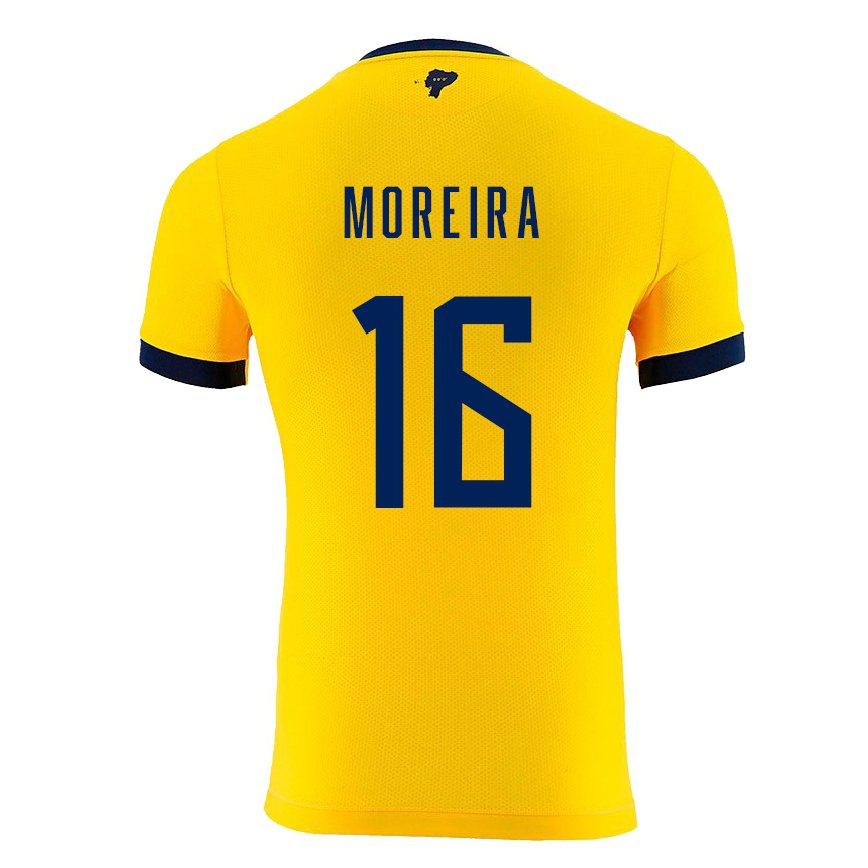 キッズエクアドルリジア・モレイラ#16黄色ホームシャツ22-24ジャージー