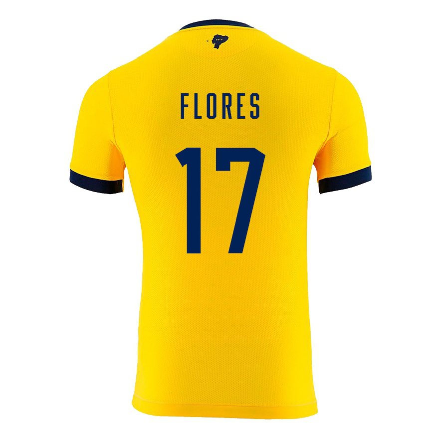 キッズエクアドルカレン・フローレス#17黄色ホームシャツ22-24ジャージー