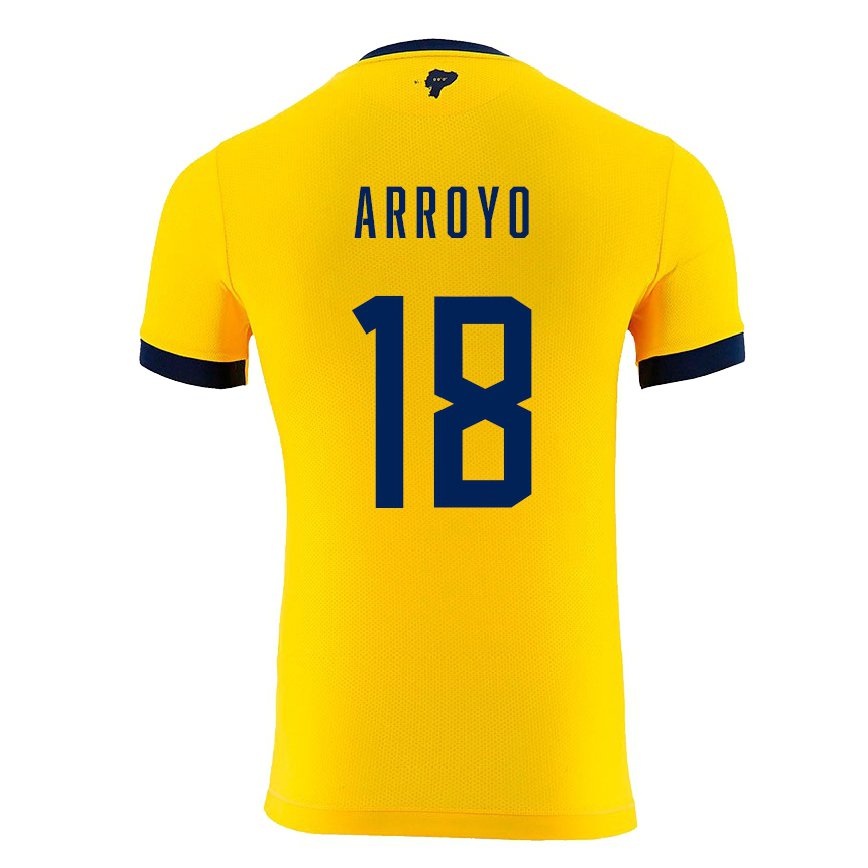キッズエクアドルジャン・アロヨ#18黄色ホームシャツ22-24ジャージー