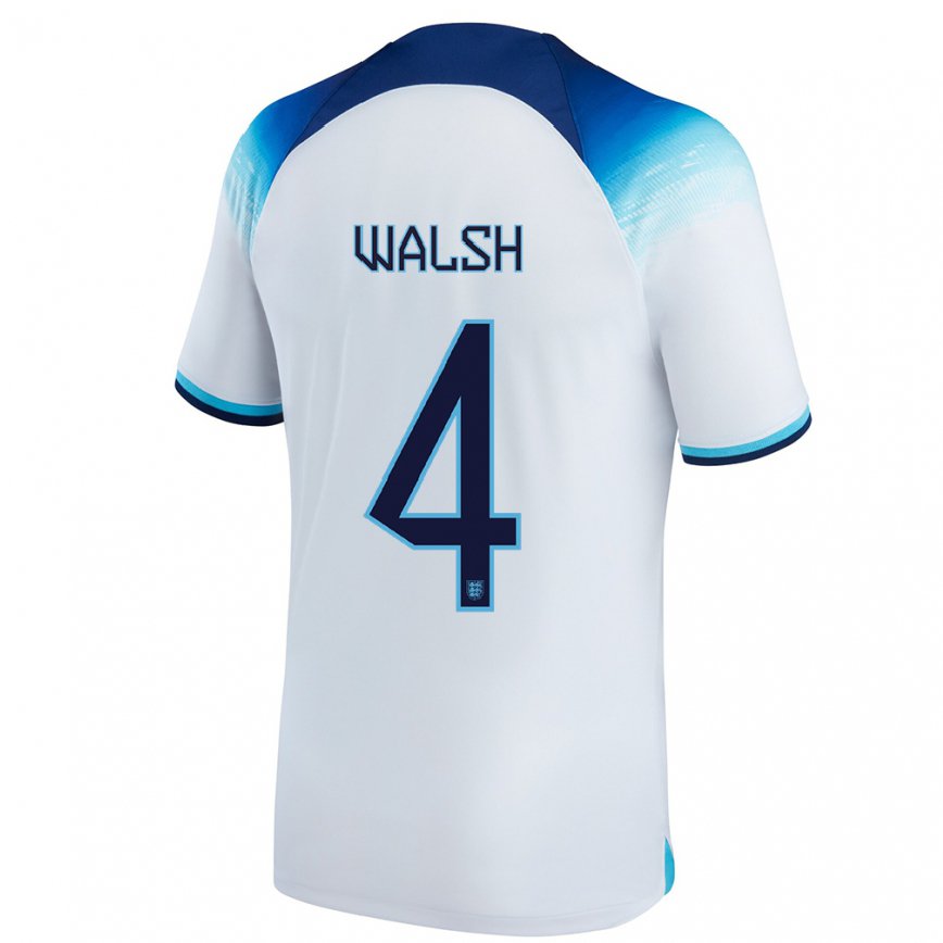 キッズイングランドキーラ・ウォルシュ#4白青ホームシャツ22-24ジャージー