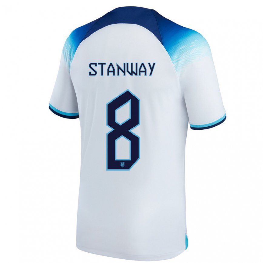 キッズイングランドジョージア・スタンウェー#8白青ホームシャツ22-24ジャージー