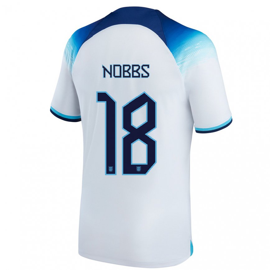 キッズイングランドジョーダン・ノップス#18白青ホームシャツ22-24ジャージー