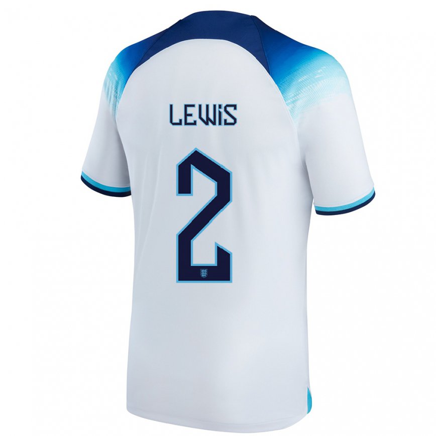 キッズイングランドリコ・ルイス#2白青ホームシャツ22-24ジャージー