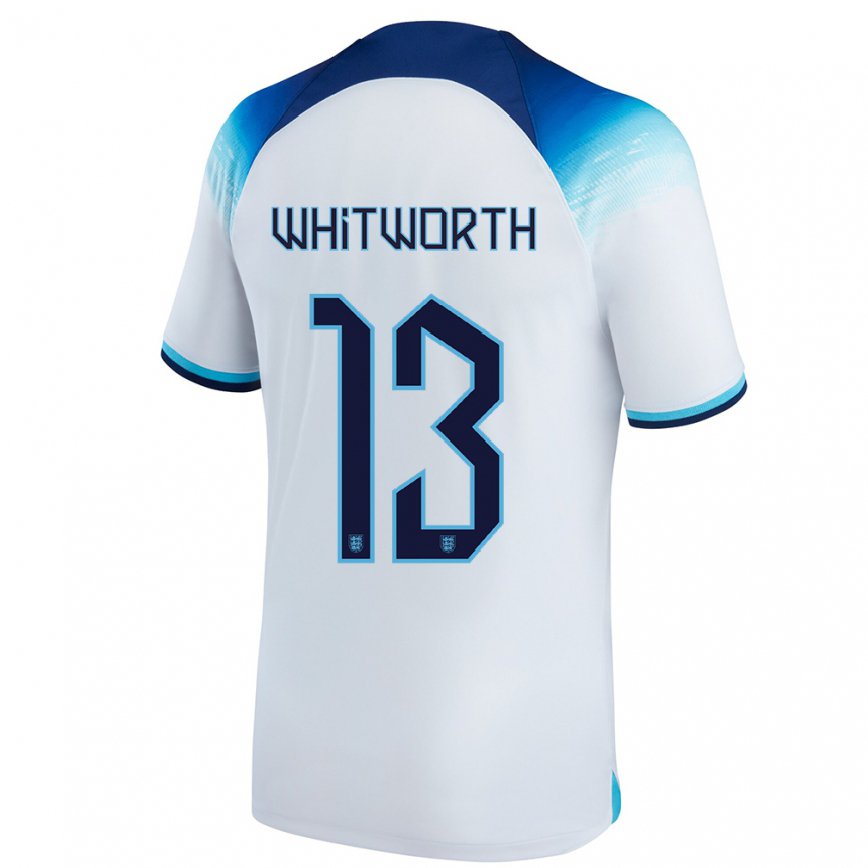 キッズイングランドジョセフ・ウィットワース#13白青ホームシャツ22-24ジャージー