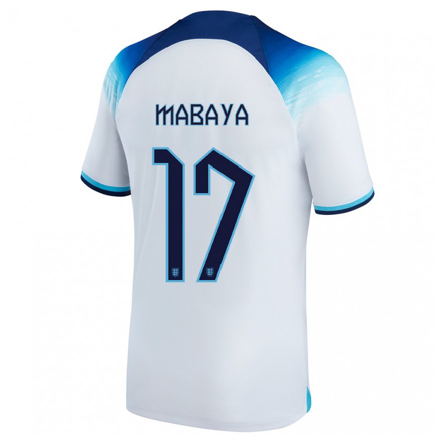 キッズイングランドアイザック・マバヤ#17白青ホームシャツ22-24ジャージー