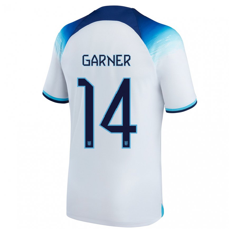 キッズイングランドジェームズ・ガーナー#14白青ホームシャツ22-24ジャージー
