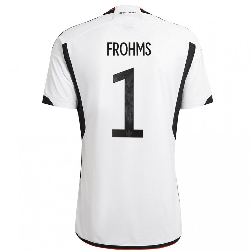 キッズドイツマール・フロームス#1白黒ホームシャツ22-24ジャージー