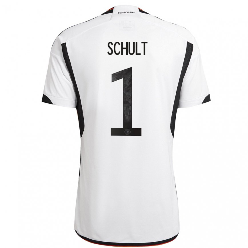 キッズドイツアルムト・シュルト#1白黒ホームシャツ22-24ジャージー