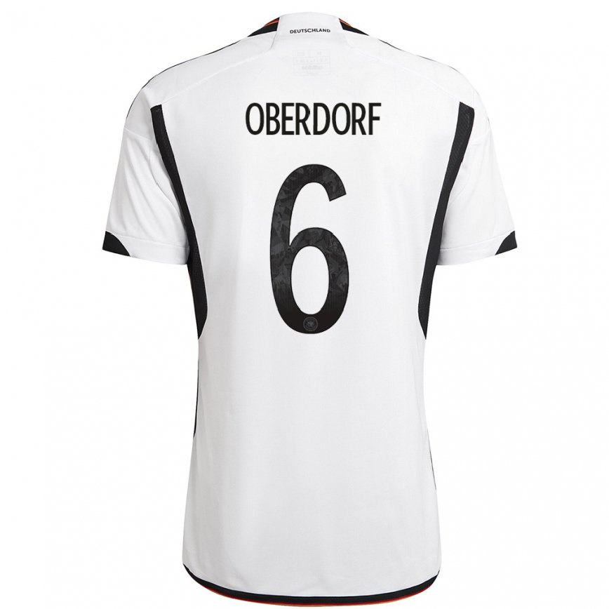 キッズドイツレナ・オーバードルフ#6白黒ホームシャツ22-24ジャージー