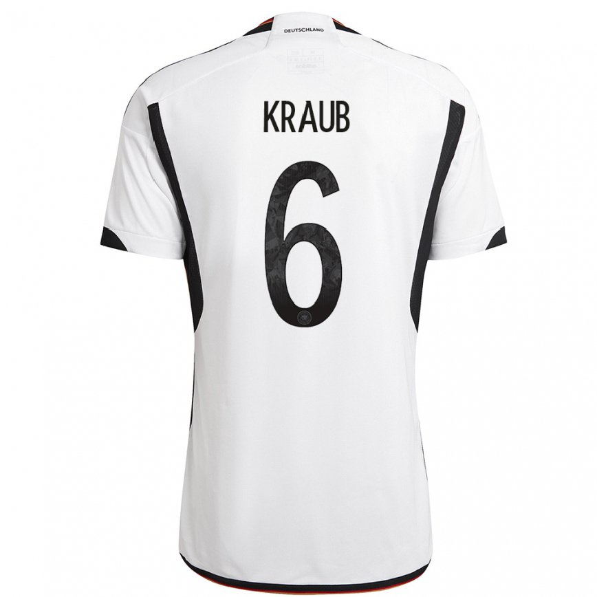 キッズドイツトム・クラウス#6白黒ホームシャツ22-24ジャージー
