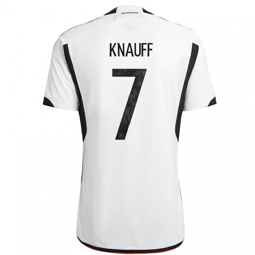 キッズドイツアンスガー・クナウフ#7白黒ホームシャツ22-24ジャージー