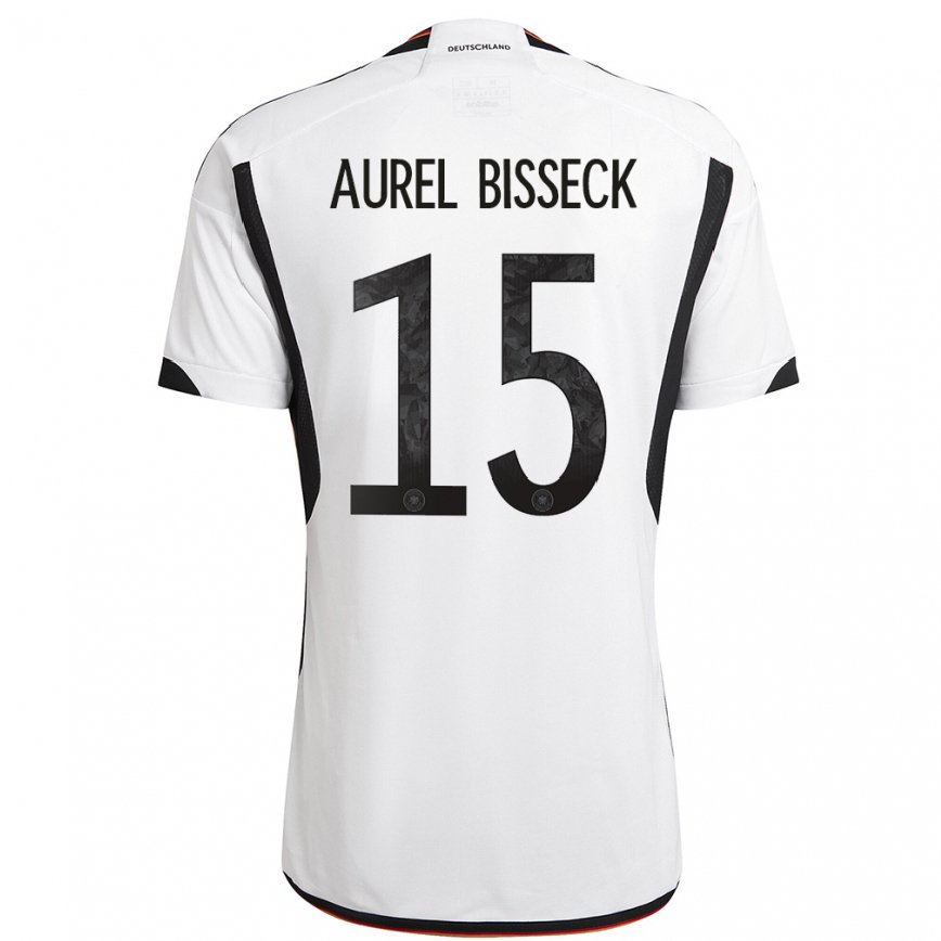 キッズドイツヤン・オーレル・ビセック#15白黒ホームシャツ22-24ジャージー