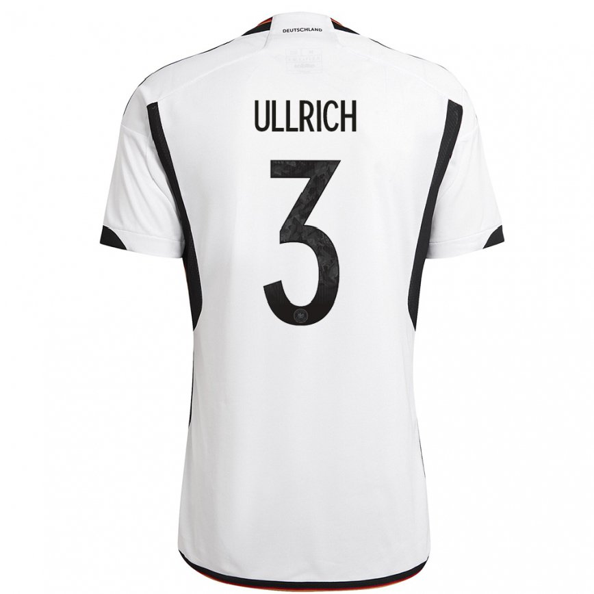 キッズドイツルーカス・ウルリッヒ#3白黒ホームシャツ22-24ジャージー