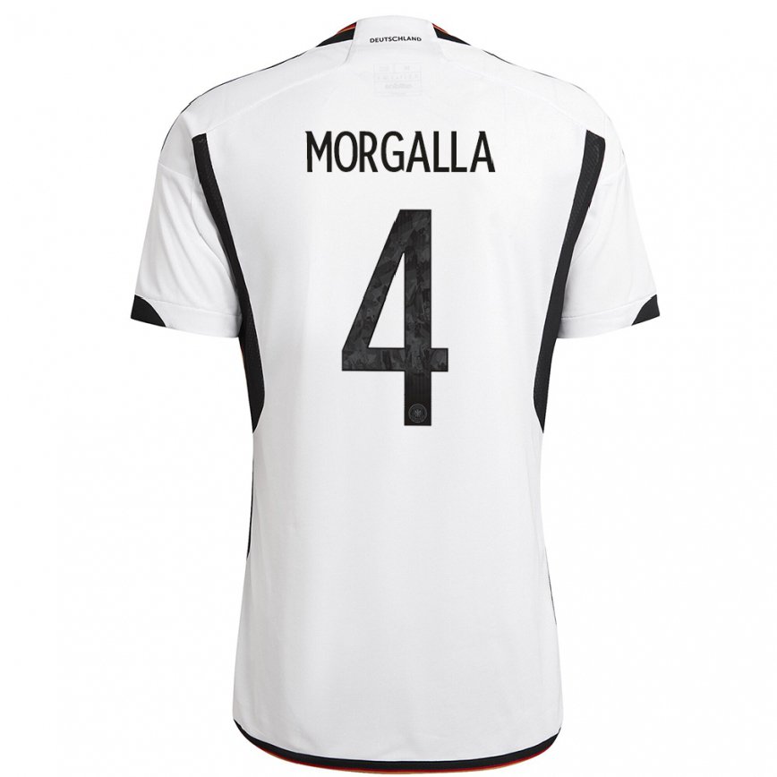 キッズドイツレアンドロ・モルガラ#4白黒ホームシャツ22-24ジャージー