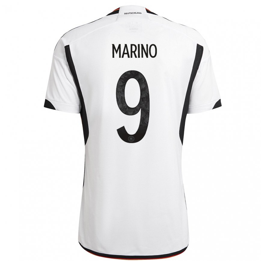キッズドイツステファノ・マリノ#9白黒ホームシャツ22-24ジャージー