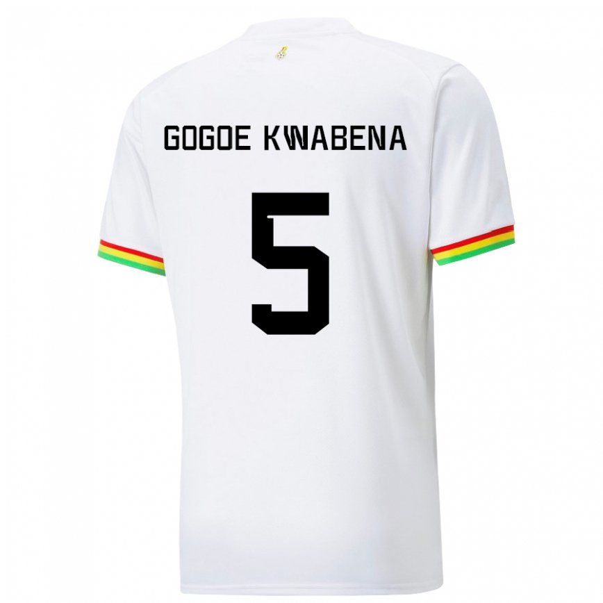 キッズガーナボーヘン・クワベナ・ゴゴエ#5白ホームシャツ22-24ジャージー