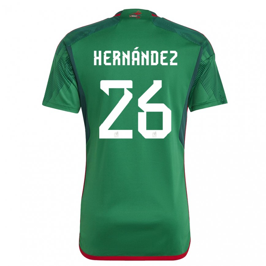 キッズメキシコニコレット・ヘルナンデス#26緑ホームシャツ22-24ジャージー