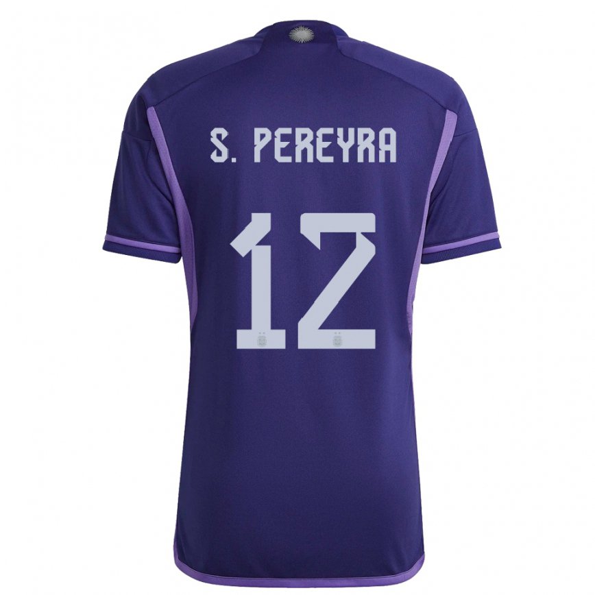 キッズアルゼンチンソラナ・ペレイラ#12紫のアウェイシャツ22-24ジャージー
