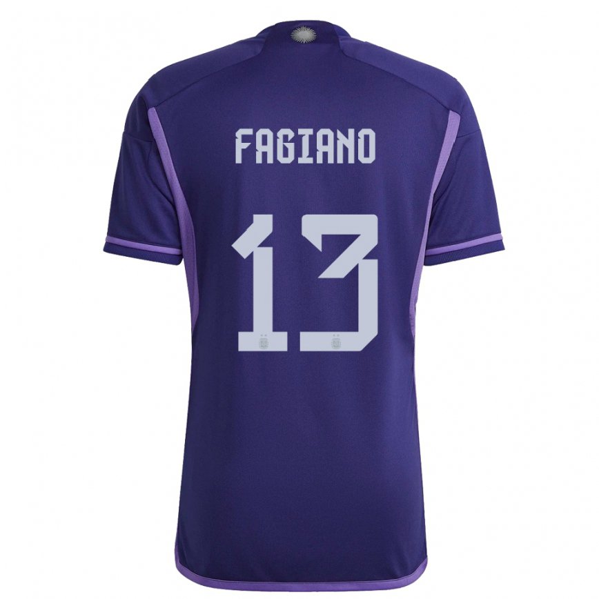 キッズアルゼンチンパロマ・ファジアーノ#13紫のアウェイシャツ22-24ジャージー