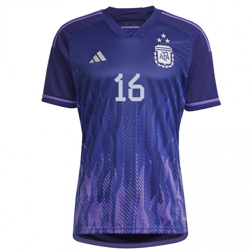 キッズアルゼンチンマリナ・デルガド#16紫のアウェイシャツ22-24ジャージー