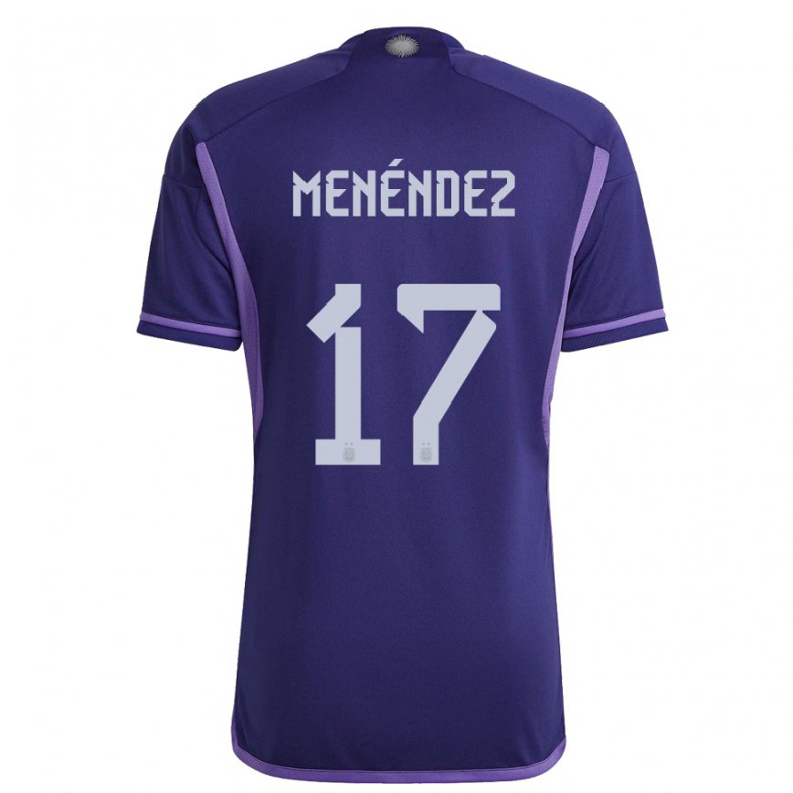 キッズアルゼンチンミラグロス・メネンデス#17紫のアウェイシャツ22-24ジャージー