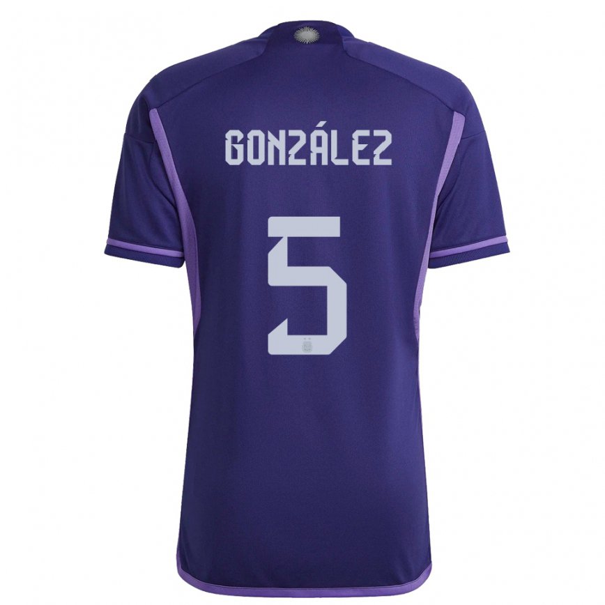 キッズアルゼンチンマクシミリアーノ・ゴンサレス#5紫のアウェイシャツ22-24ジャージー