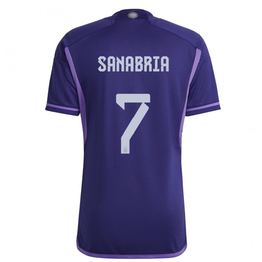 キッズアルゼンチンマテオ・サナブリア#7紫のアウェイシャツ22-24ジャージー