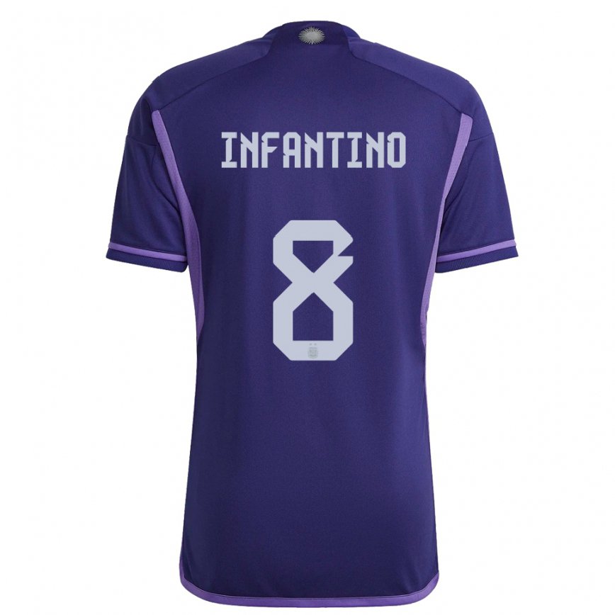 キッズアルゼンチンジノ・インファンティーノ#8紫のアウェイシャツ22-24ジャージー