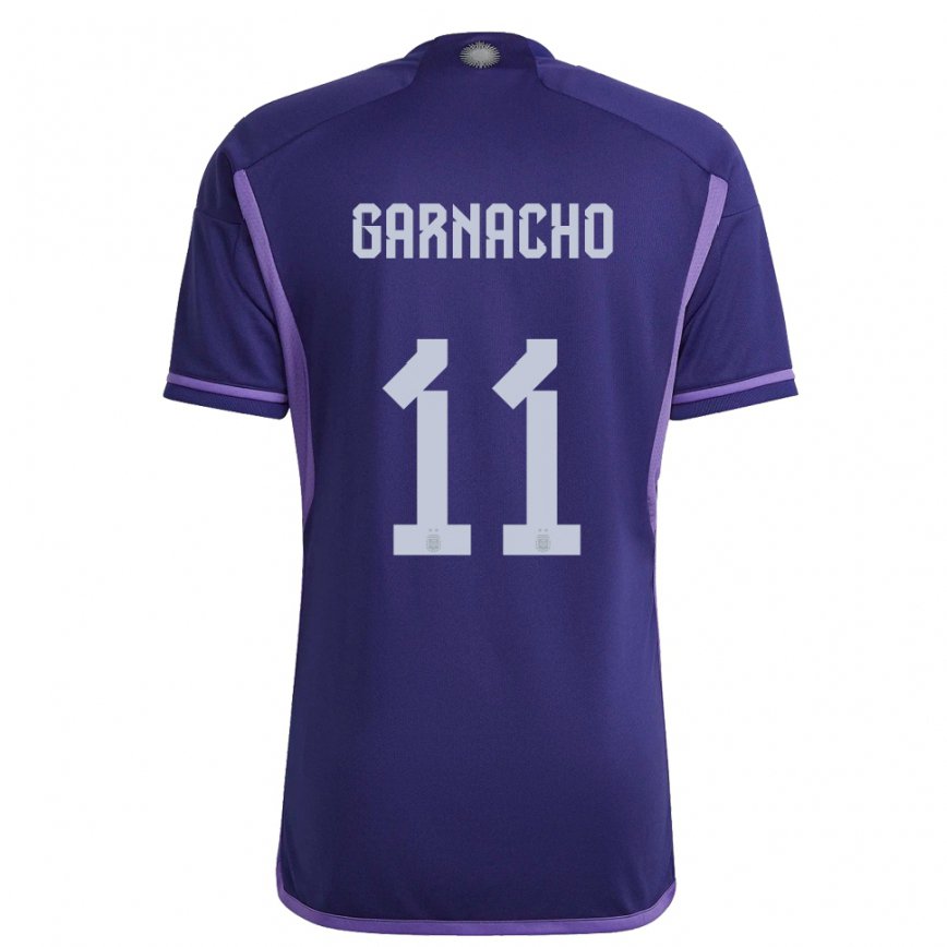 キッズアルゼンチンアレハンドロ・ガルナチョ#11紫のアウェイシャツ22-24ジャージー