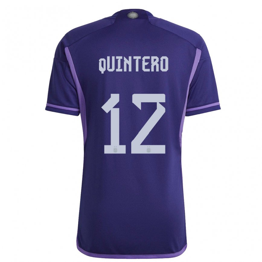 キッズアルゼンチンバレンチノ・キンテロ#12紫のアウェイシャツ22-24ジャージー