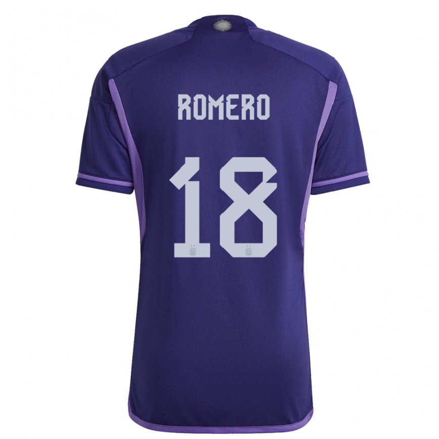 キッズアルゼンチンルカ・ロメロ#18紫のアウェイシャツ22-24ジャージー
