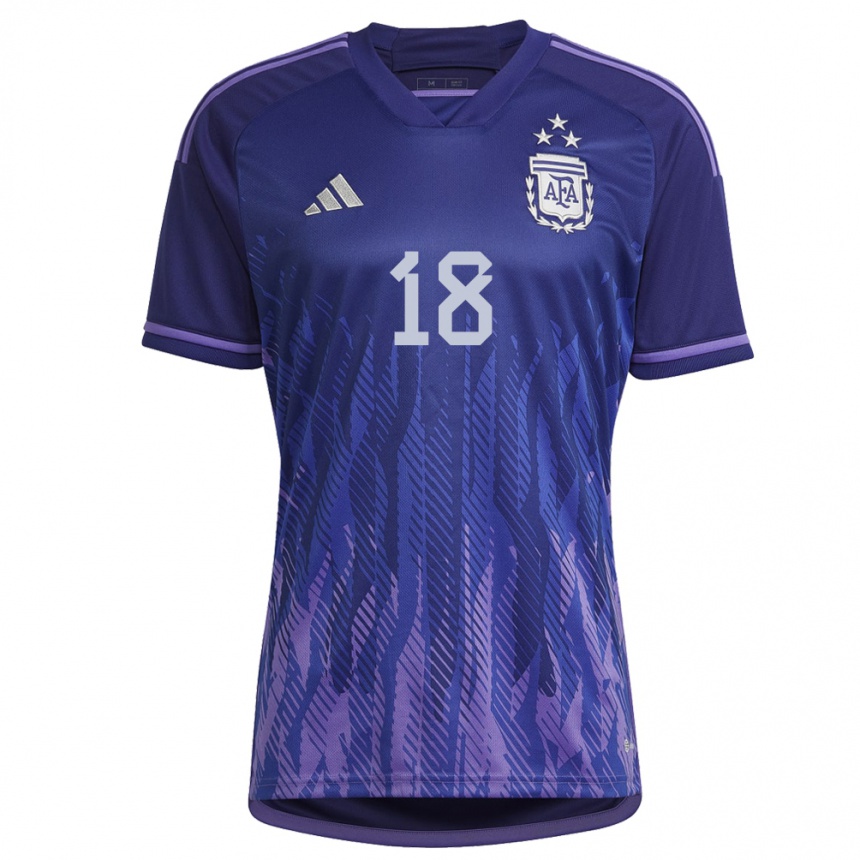 キッズアルゼンチンルカ・ロメロ#18紫のアウェイシャツ22-24ジャージー