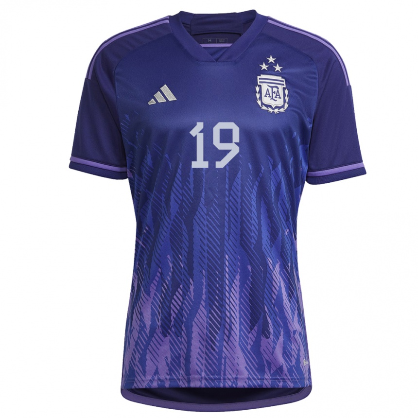 キッズアルゼンチンブライアン・ニコラス・アギーレ#19紫のアウェイシャツ22-24ジャージー