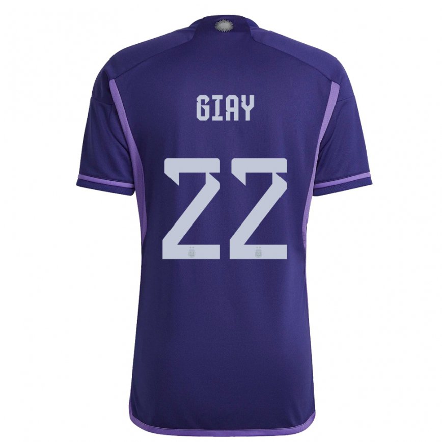 キッズアルゼンチンアグスティン・ジアイ#22紫のアウェイシャツ22-24ジャージー