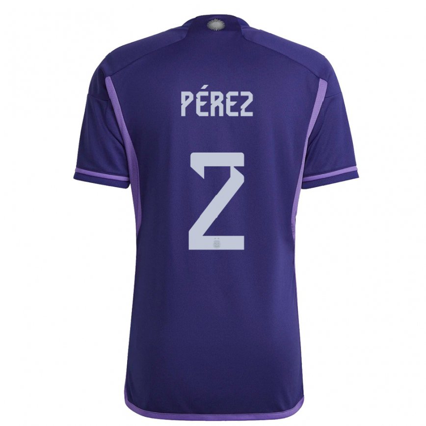 キッズアルゼンチンネウエン・ペレス#2紫のアウェイシャツ22-24ジャージー
