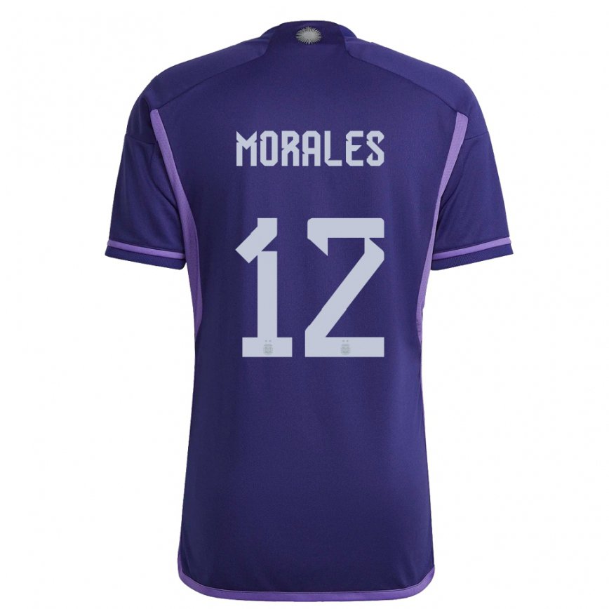 キッズアルゼンチンラウタロ・モラレス#12紫のアウェイシャツ22-24ジャージー