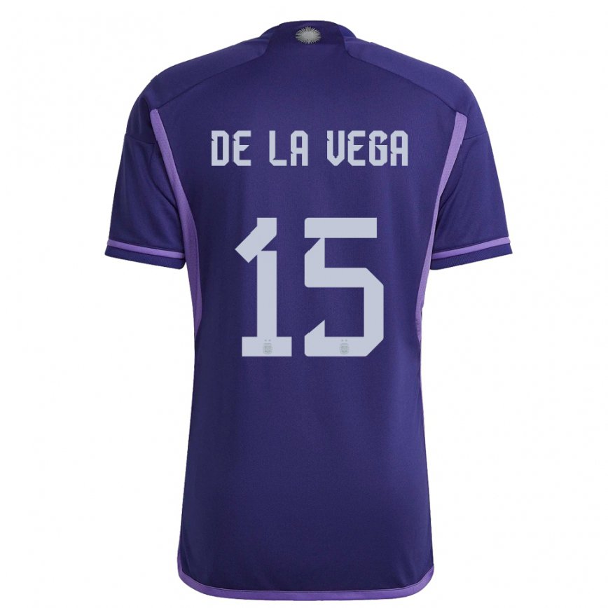 キッズアルゼンチンペドロ・デ・ラ・ベガ#15紫のアウェイシャツ22-24ジャージー