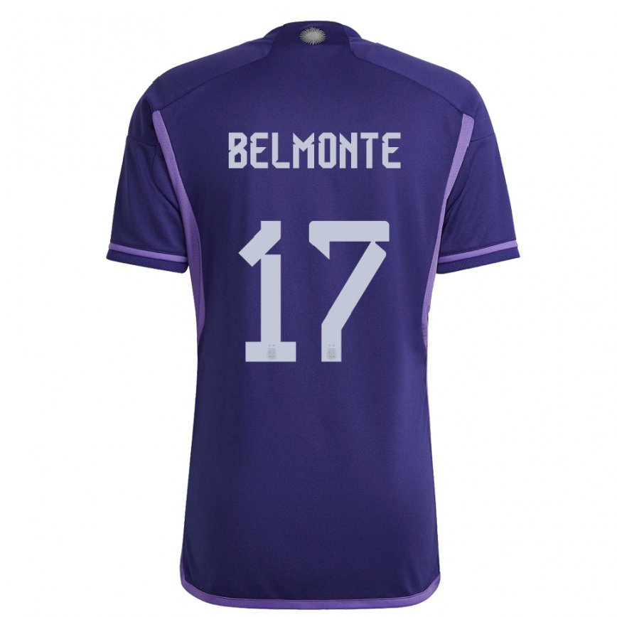キッズアルゼンチントマス・ベルモンテ#17紫のアウェイシャツ22-24ジャージー