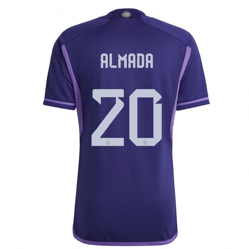 キッズアルゼンチンティアゴ・アルマダ#20紫のアウェイシャツ22-24ジャージー