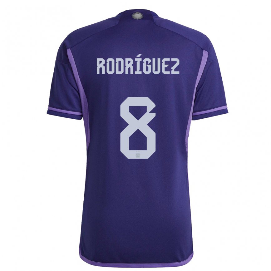 キッズアルゼンチンアグスティン・ロドリゲス#8紫のアウェイシャツ22-24ジャージー