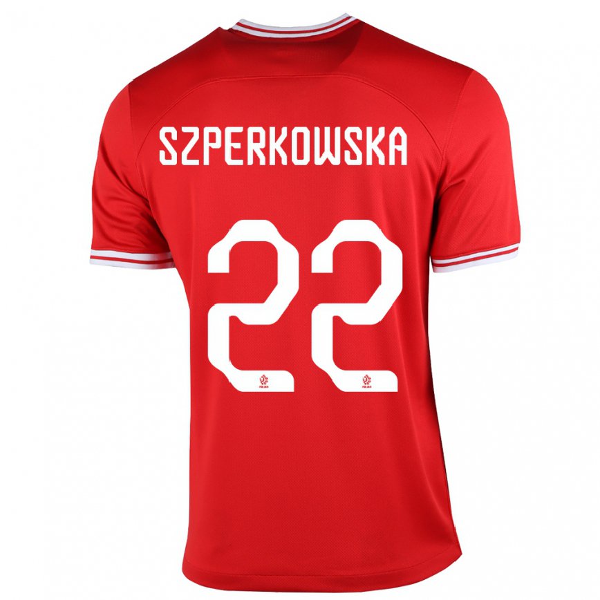 キッズポーランドオリヴィア・スペルコフスカ#22赤アウェイシャツ22-24ジャージー