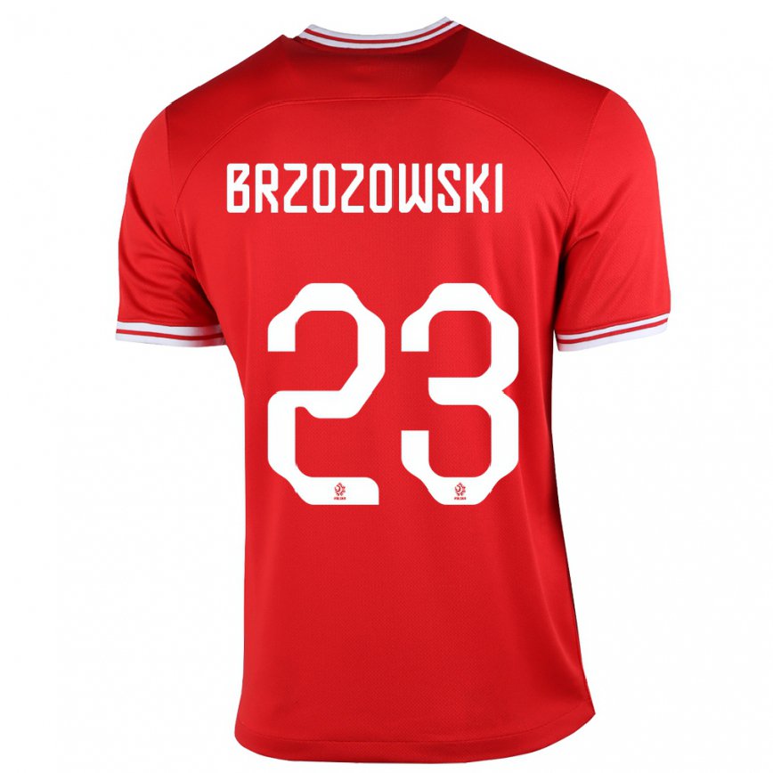 キッズポーランドミウォシュ・ブジョゾフスキ#23赤アウェイシャツ22-24ジャージー