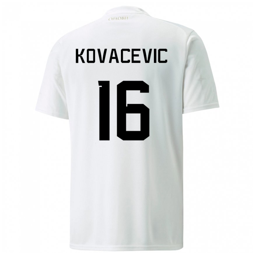 キッズセルビアボヤン・コヴァチェヴィッチ#16白アウェイシャツ22-24ジャージー