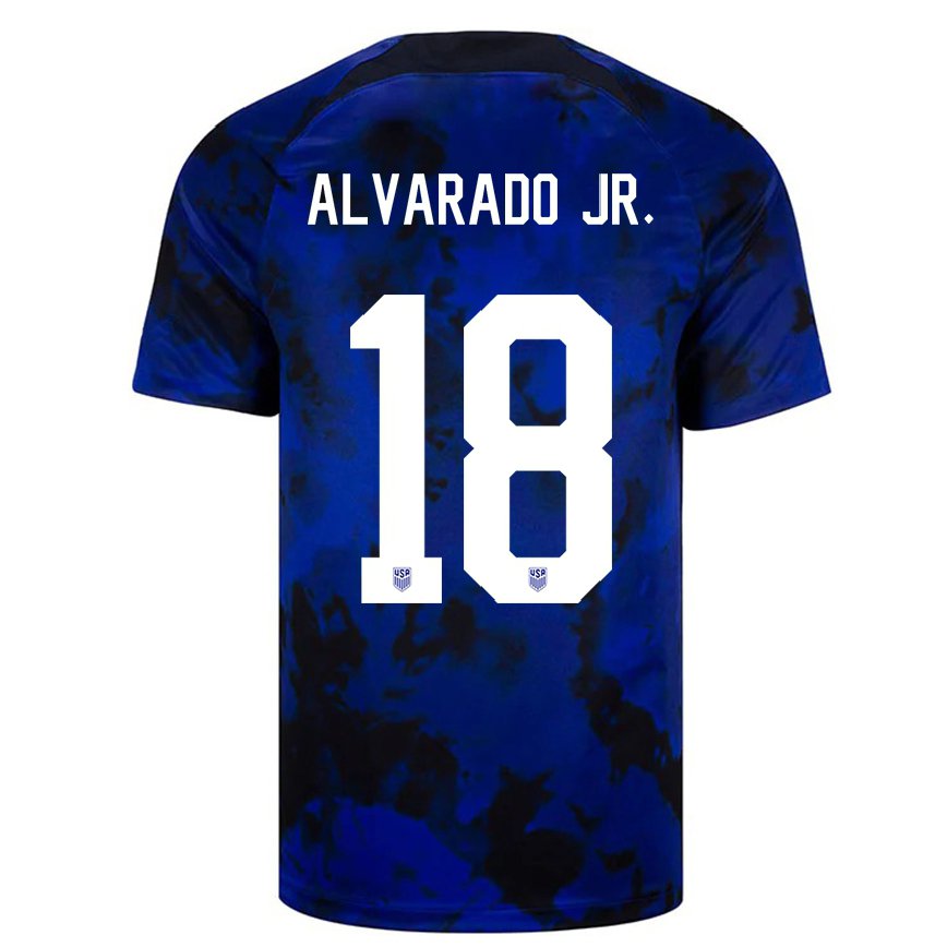 キッズアメリカ合衆国アレハンドロ・アルバラード・ジュニア#18ロイヤルブルーアウェイシャツ22-24ジャージー
