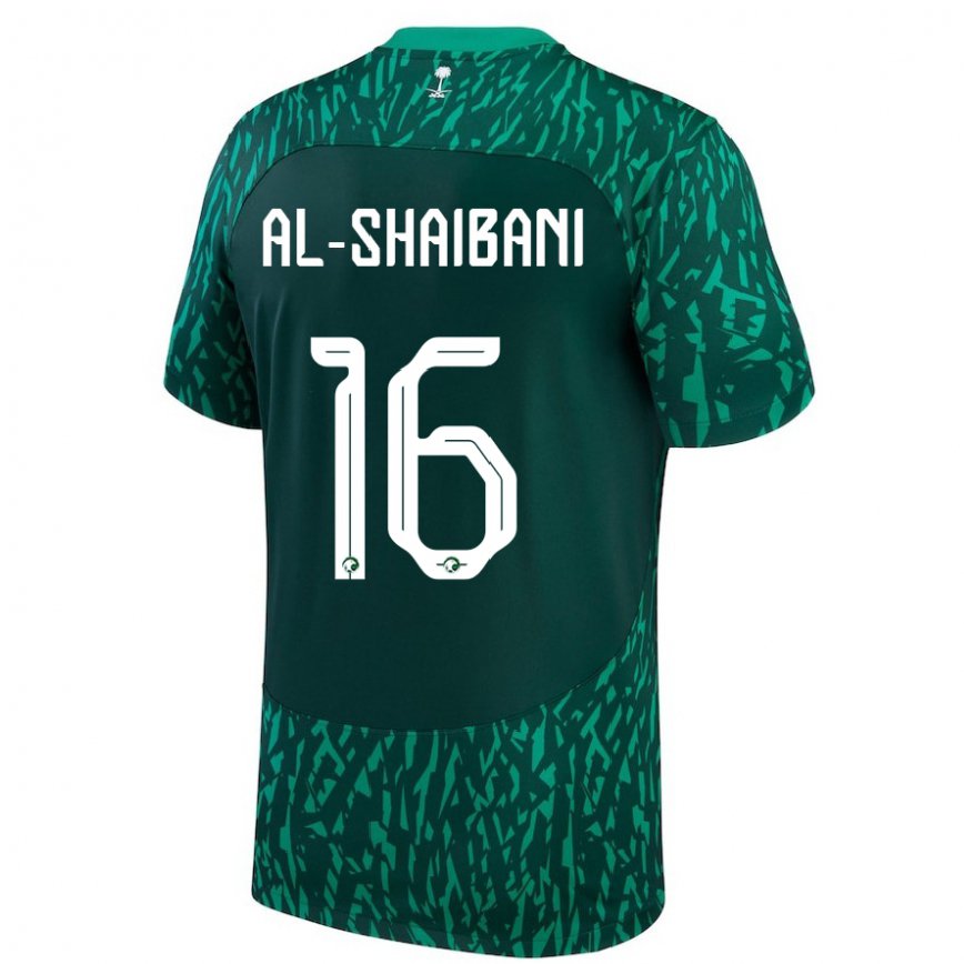 キッズサウジアラビアアスラル・アル・シャイバニ#16dark 緑アウェイシャツ22-24ジャージー