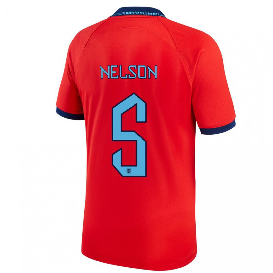 キッズイングランドベン・ネルソン#5赤アウェイシャツ22-24ジャージー