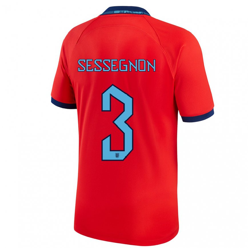 キッズイングランドライアン・セセニョン#3赤アウェイシャツ22-24ジャージー