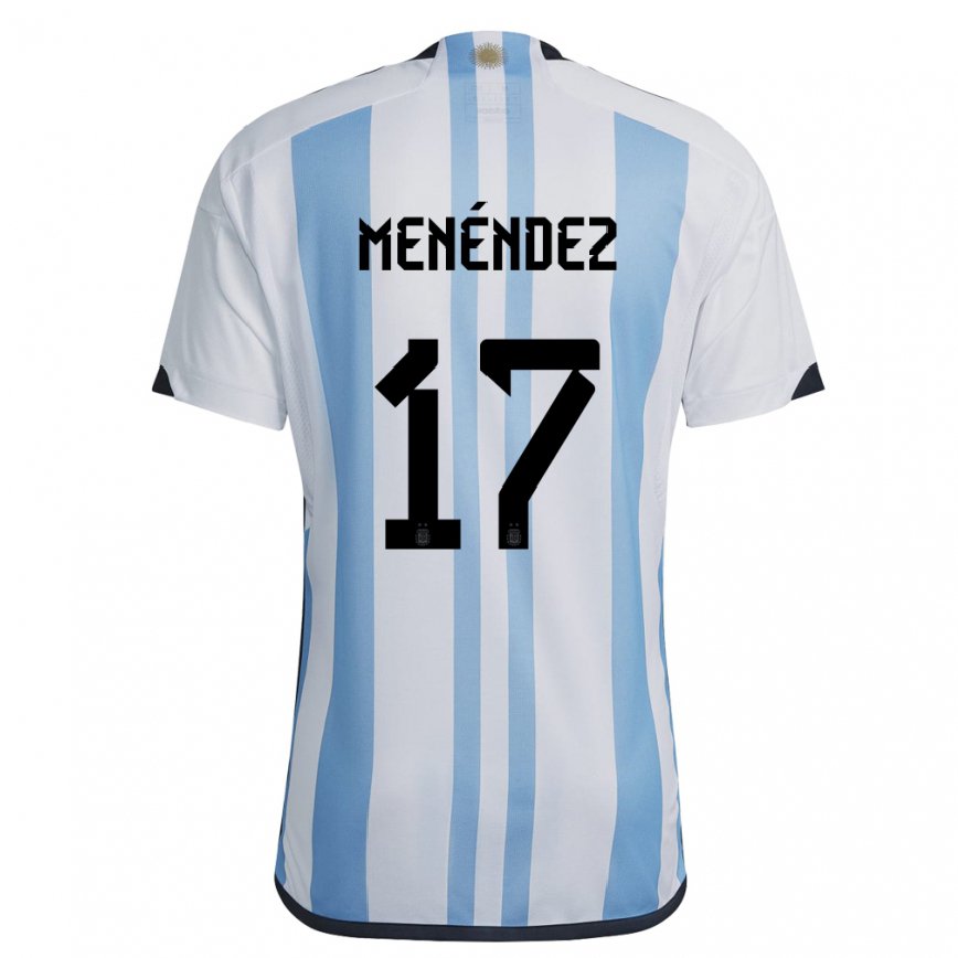 メンズアルゼンチンミラグロス・メネンデス#17ホワイトスカイブルーホームシャツ22-24ジャージー