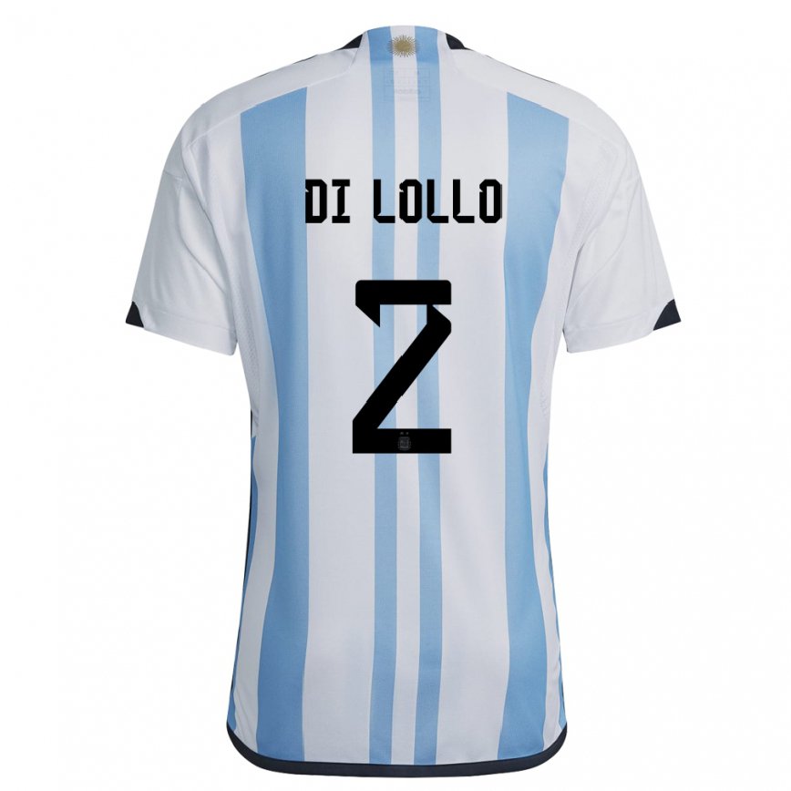 メンズアルゼンチンラウタロ・ディ・ロロ#2ホワイトスカイブルーホームシャツ22-24ジャージー